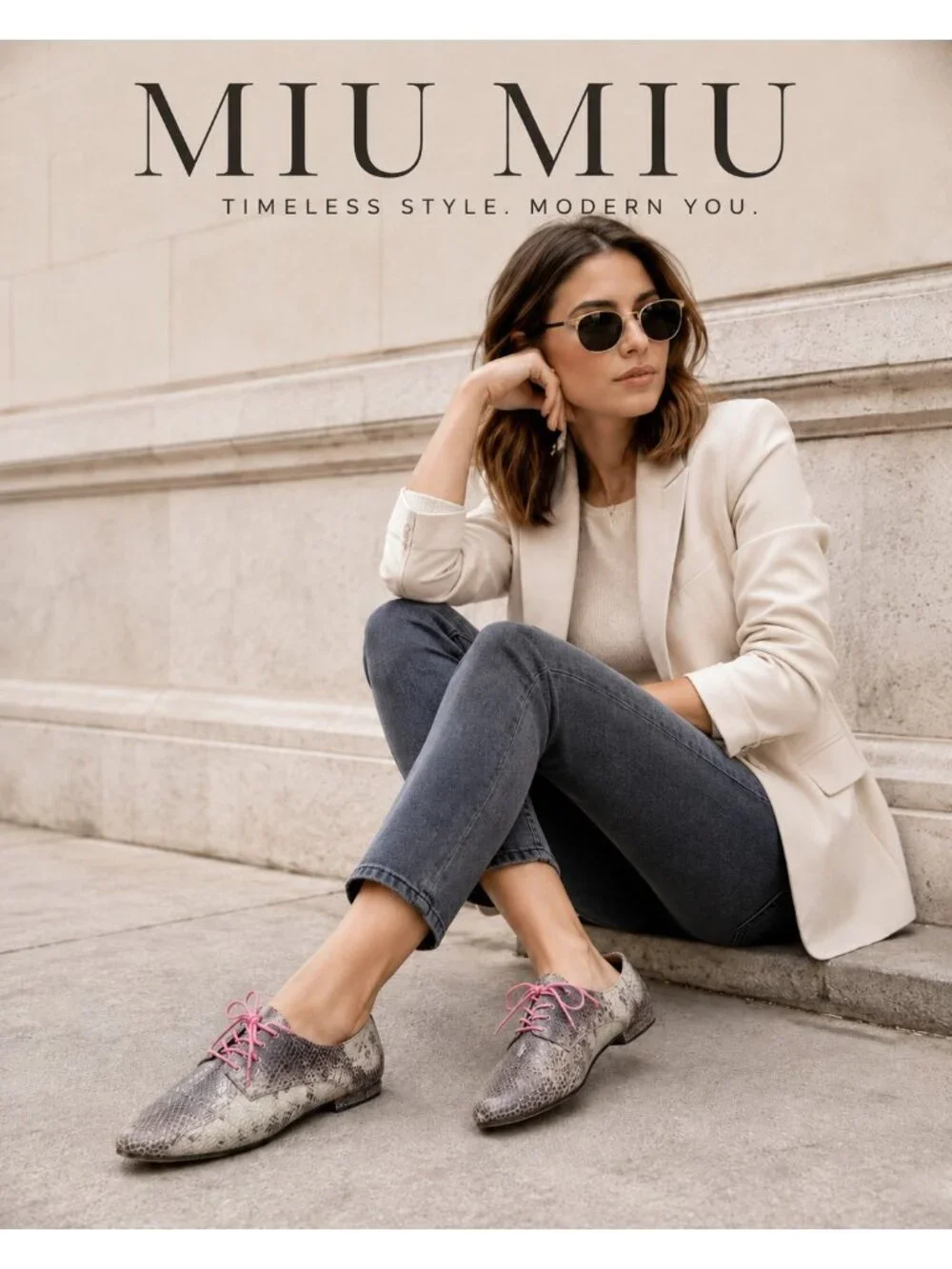 Miu Miu Reptile Print Lace-Up Oxford Shoes Pink Laces EU 38/US 7.5